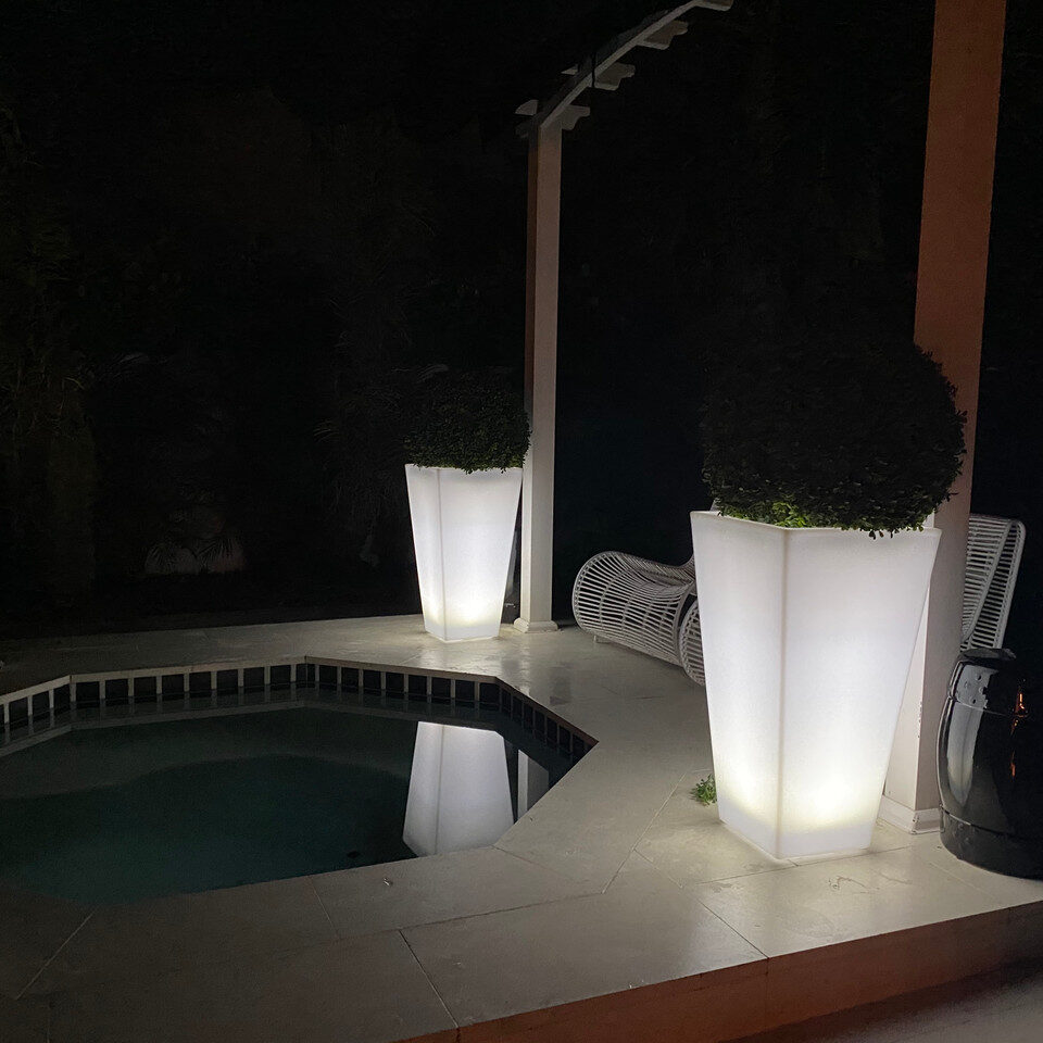 30″ Cordless – Illuminated LED Tapered Planter - CFA Design Group