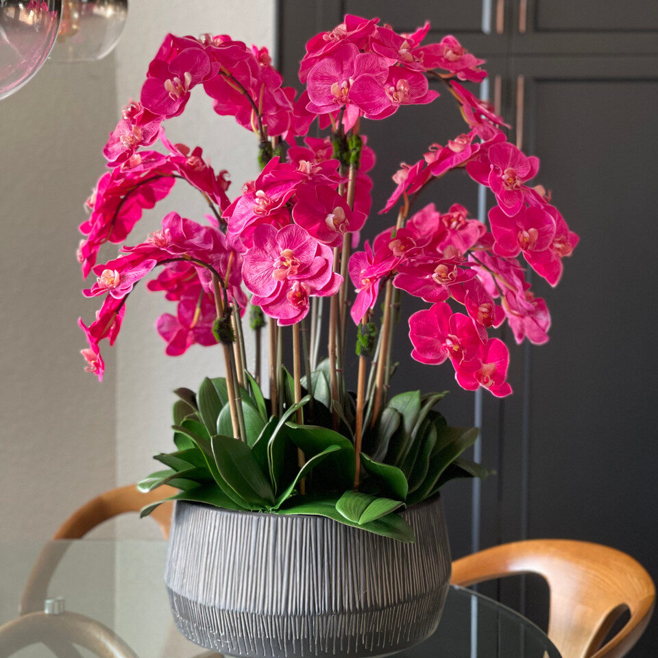 Java Bowl with Pink Phalaenopsis Orchids – CFA Design Group