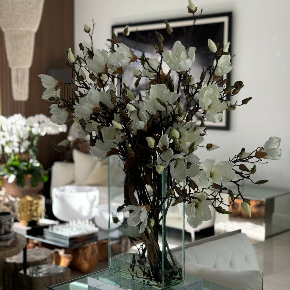 White Magnolias in 16″ Tall Casa Moderna - CFA Design Group