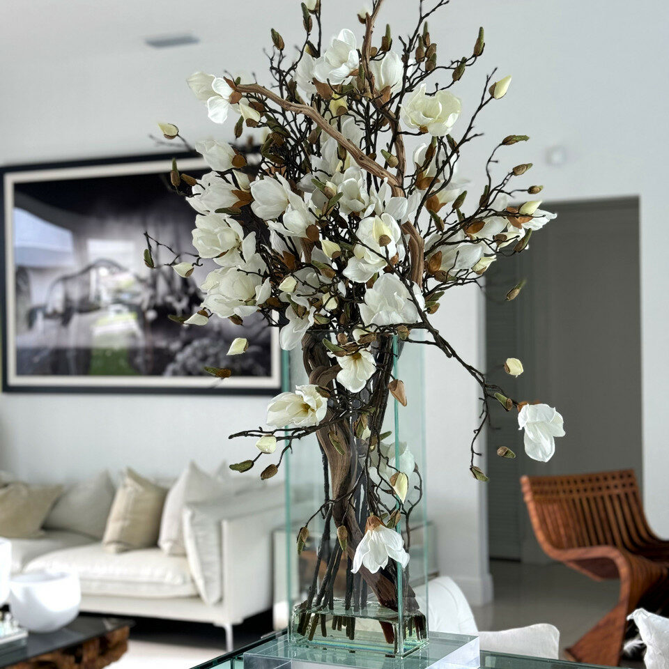 White Magnolias in 20″ Tall Casa Moderna - CFA Design Group