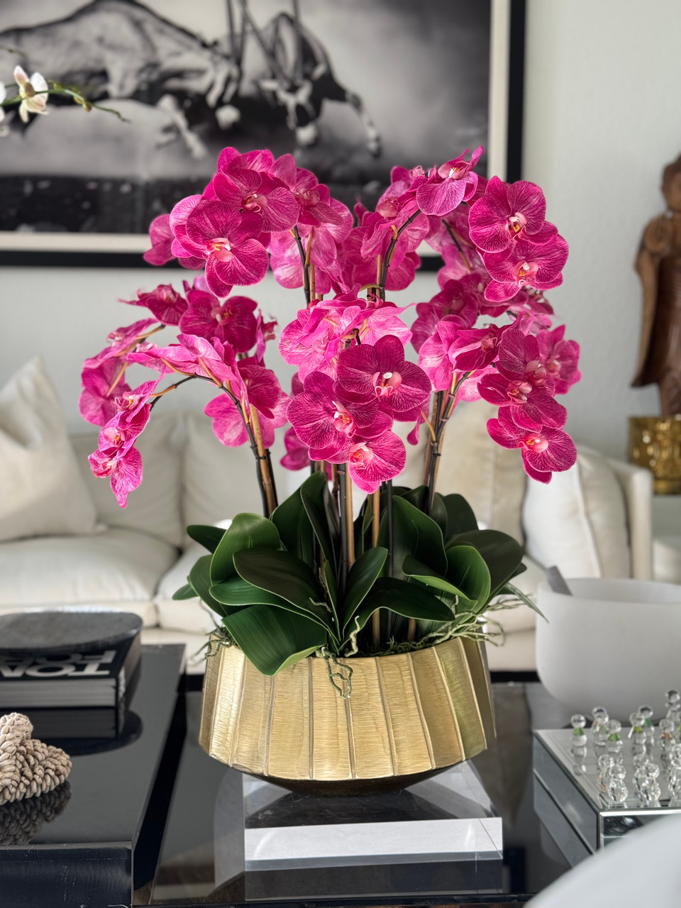 Helena Boat Planter with Phaleanopsis Orchids